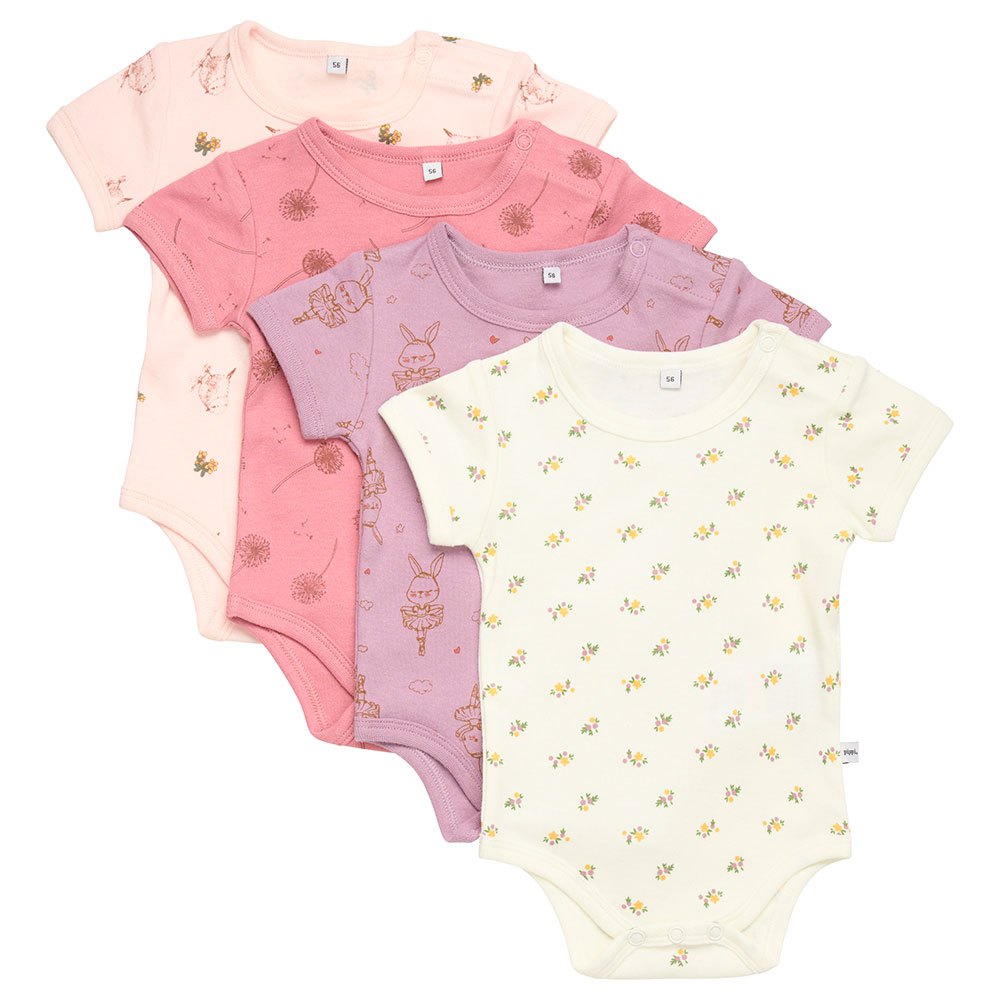 pippi ao-printed 4 pack short sleeve body rose 18 months