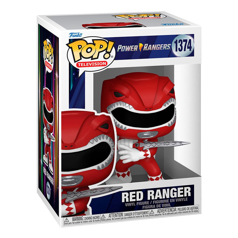 funko power rangers 30th pop! tv vinyl figure red ranger 9 cm rouge