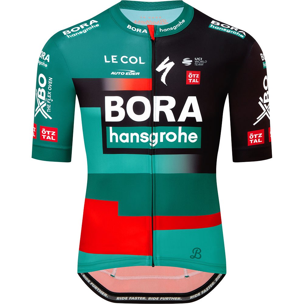 le col bora-hansgrohe sport replica 2023 short sleeve jersey multicolore m homme