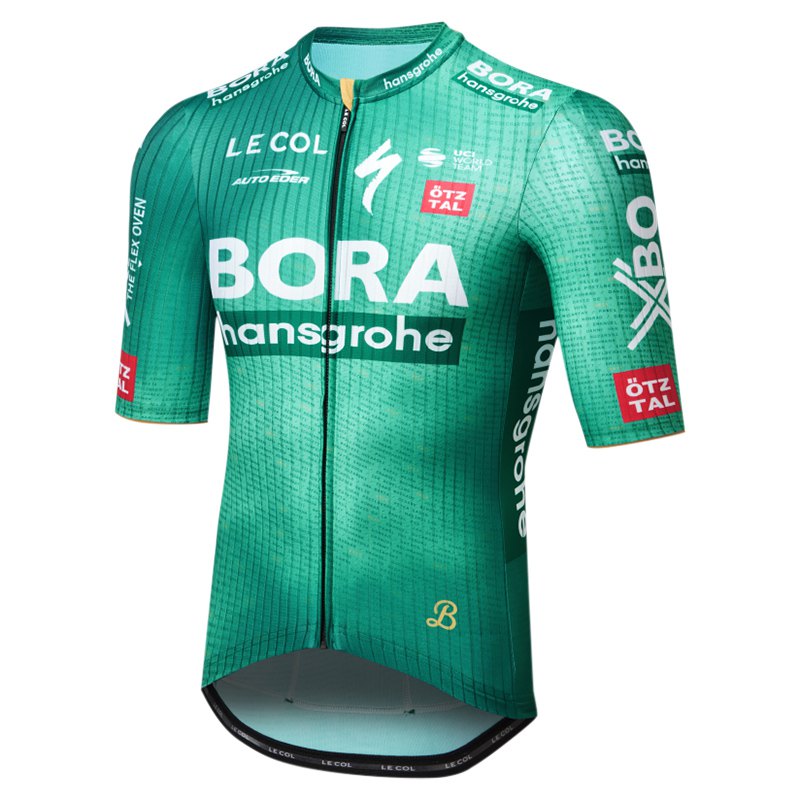 le col bora-hansgrohe race-tdf 2023 short sleeve jersey vert l homme