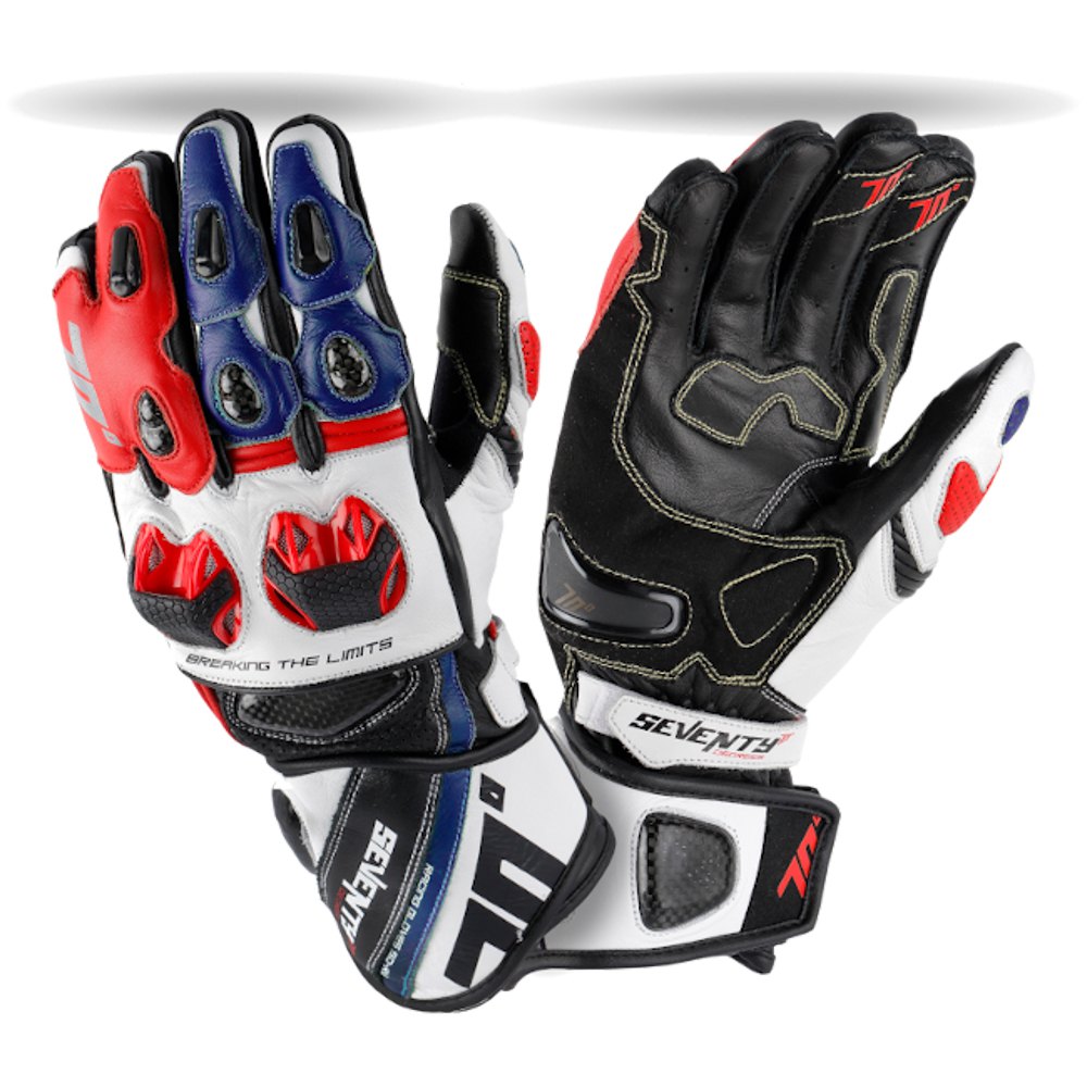 seventy degrees sd-r12 summer racing gloves rouge,blanc,bleu l