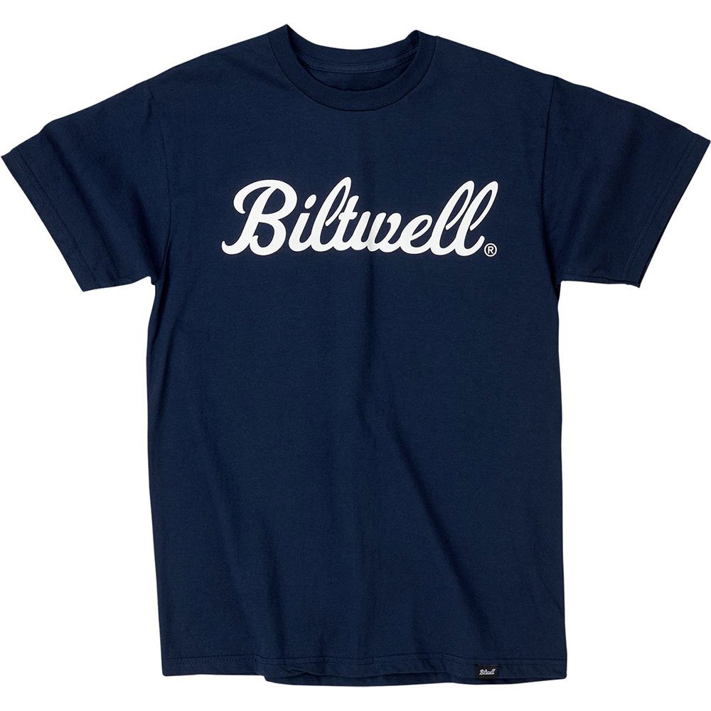 biltwell script short sleeve t-shirt bleu s homme