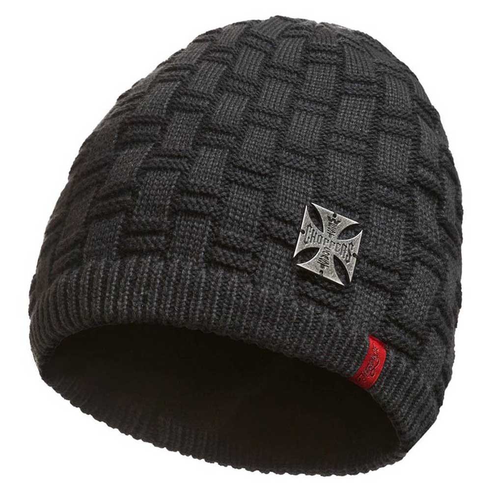 west coast choppers metal patch beanie gris  homme