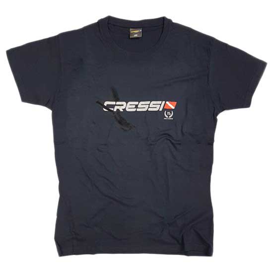 cressi team fishing short sleeve t-shirt bleu xl homme