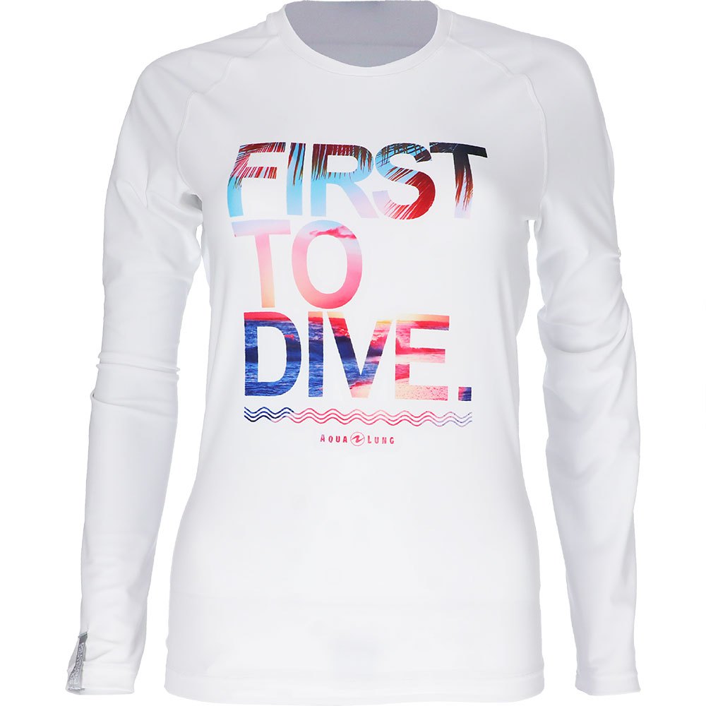 aqualung firsto dive long sleeve t-shirt blanc m homme
