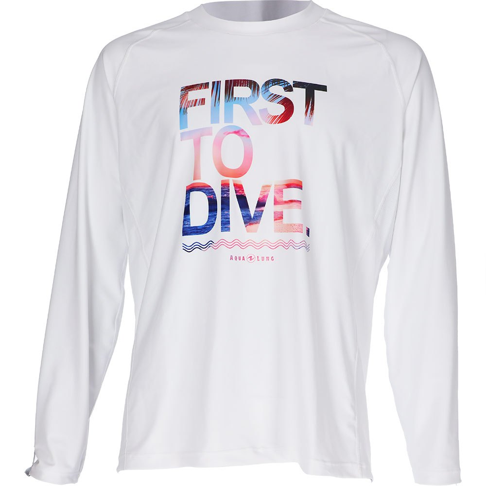 aqualung first to dive long sleeve t-shirt blanc xl homme