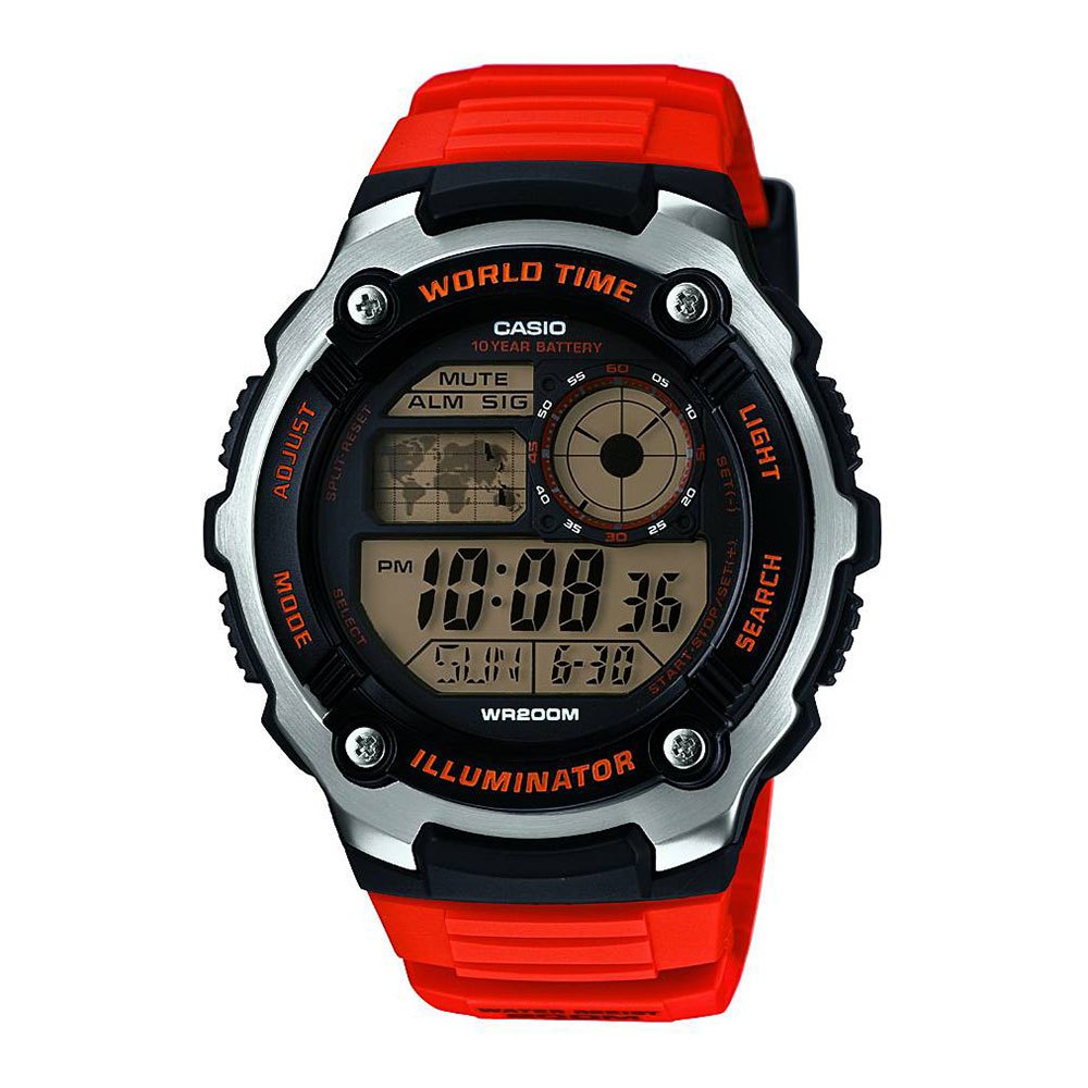 casio sports ae-2100w watch rouge,argenté