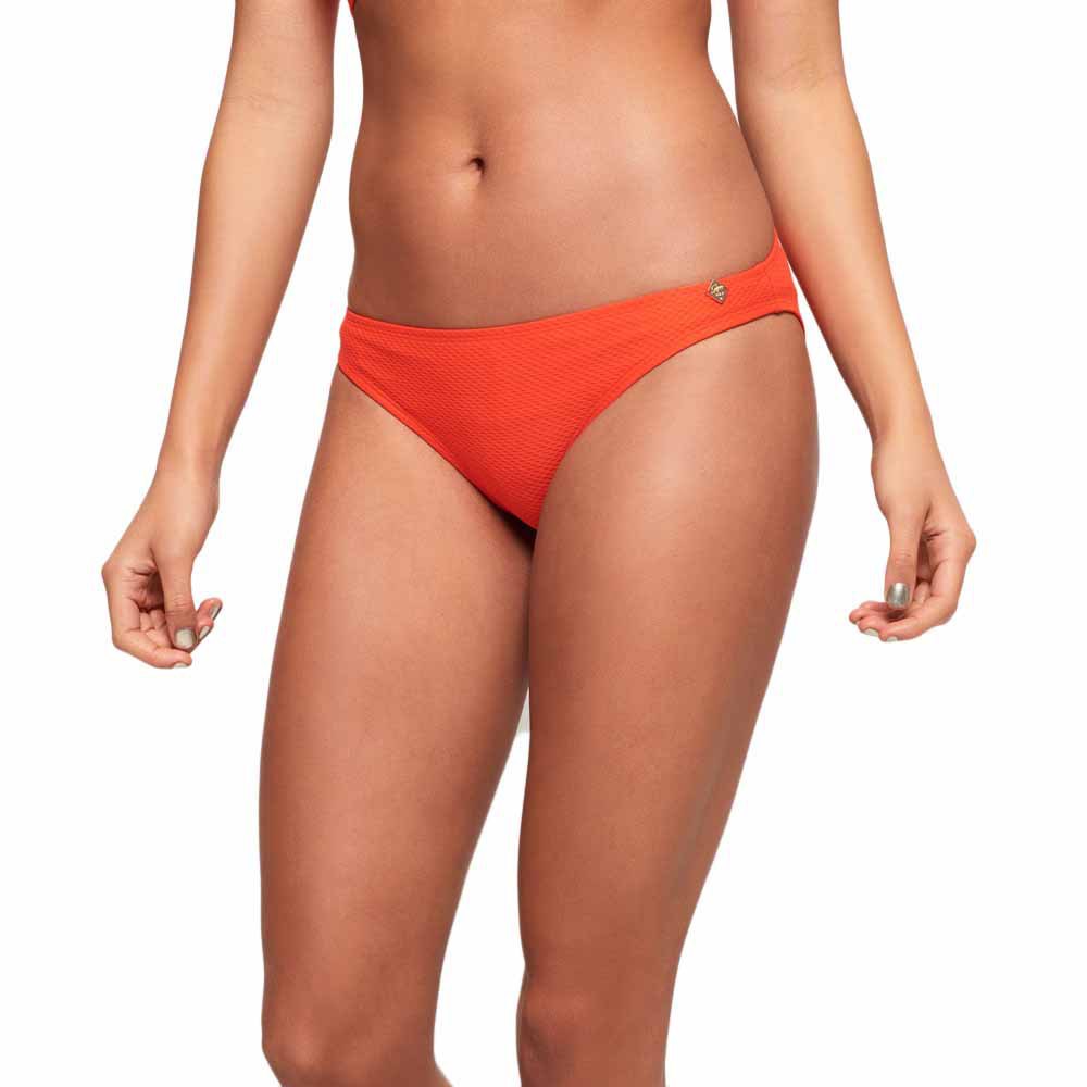 superdry sophia textured cup bikini bottom orange m femme