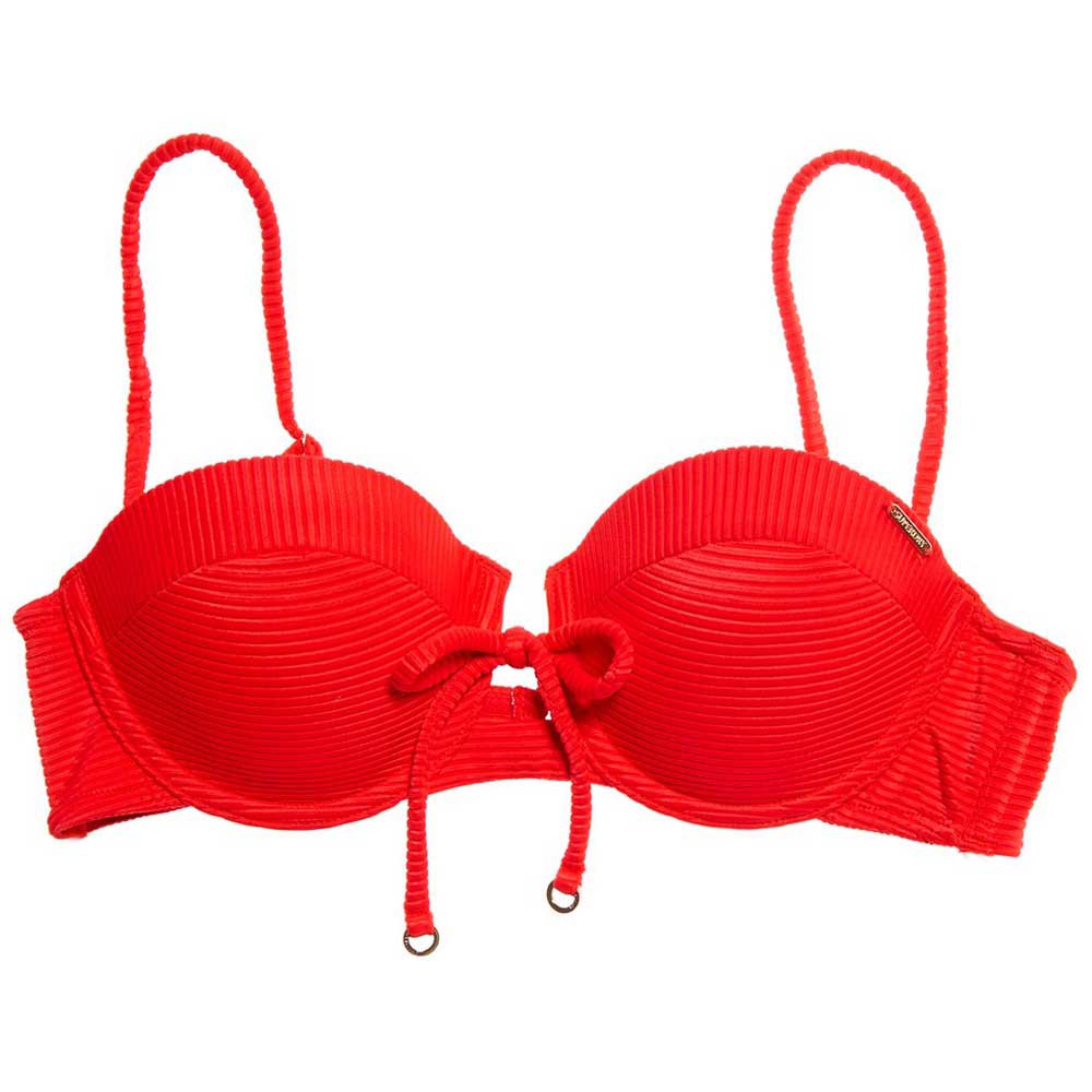 superdry alice textured cupped bikini top rouge m femme
