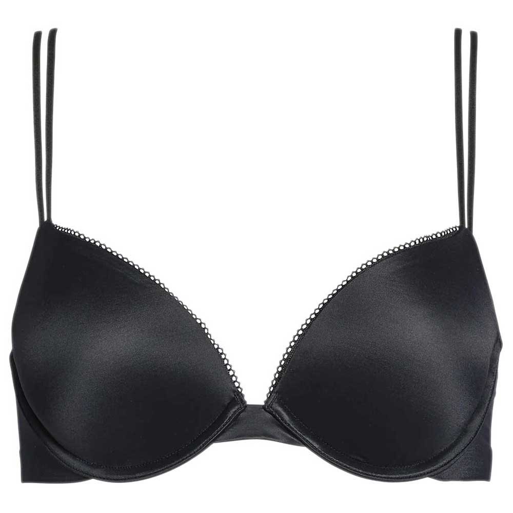 calvin klein underwear liquid touch plunge push-up bra noir 75 / b femme