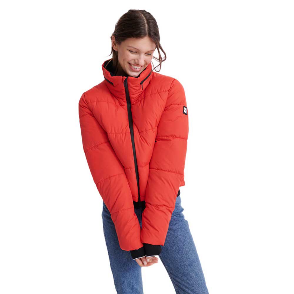 superdry essentials padded jacket rouge xl femme