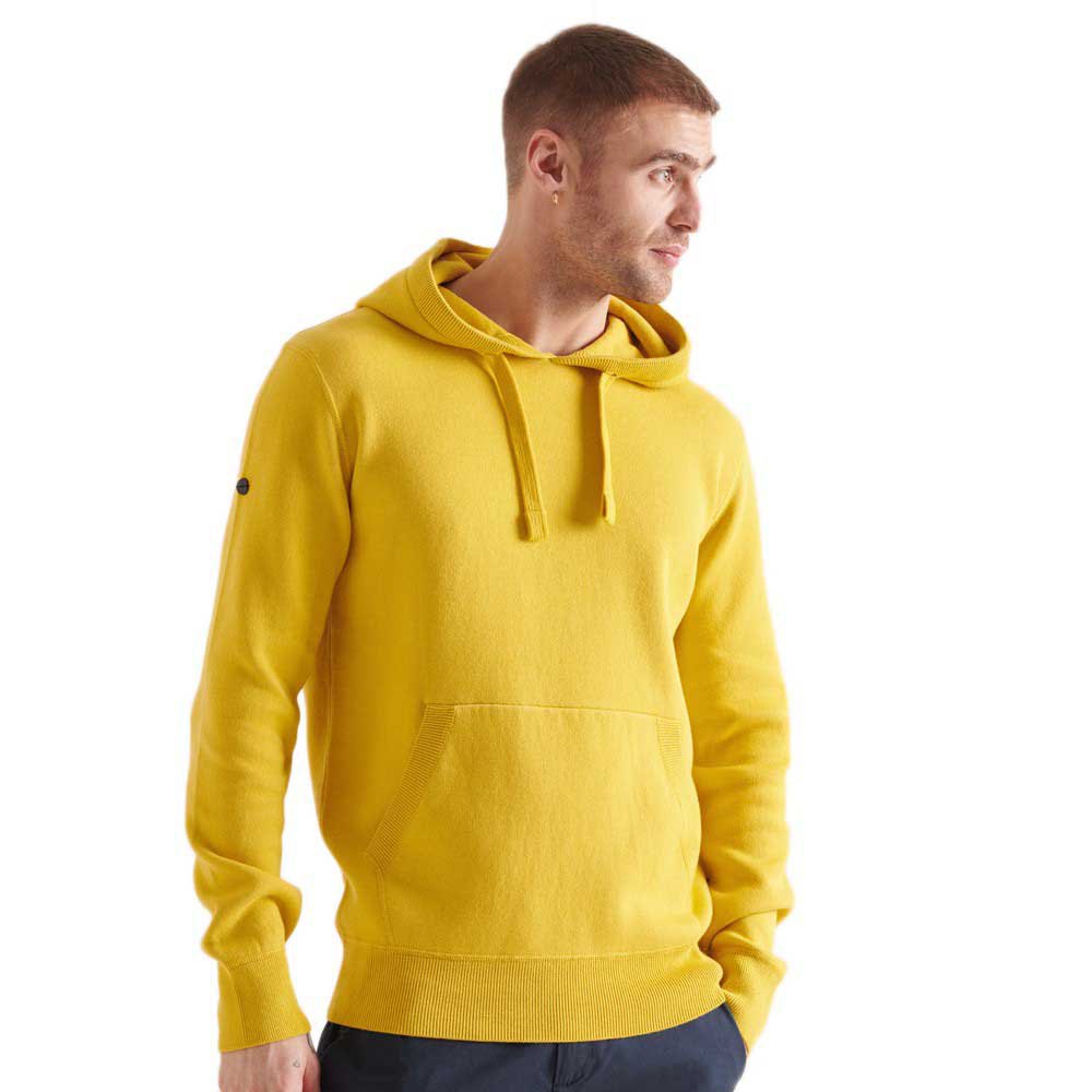 superdry essential cotton sweater jaune 2xl homme
