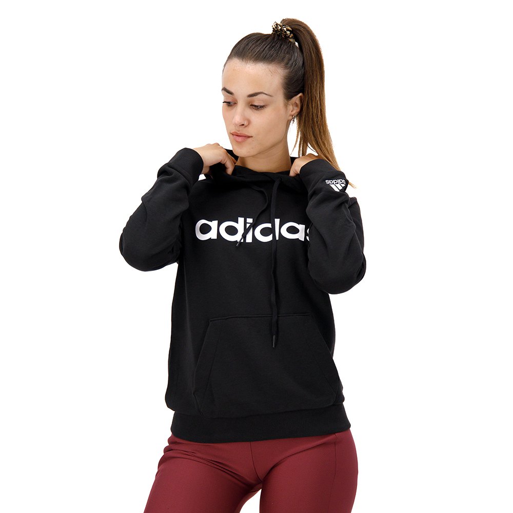 adidas sportswear essentials logo hoodie noir 2xs femme