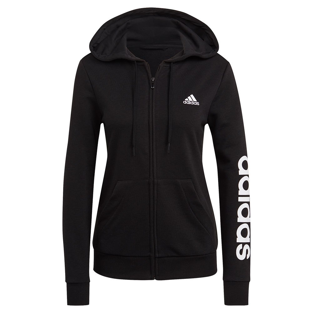 adidas sportswear essentials logo full zip sweatshirt noir 2xs femme