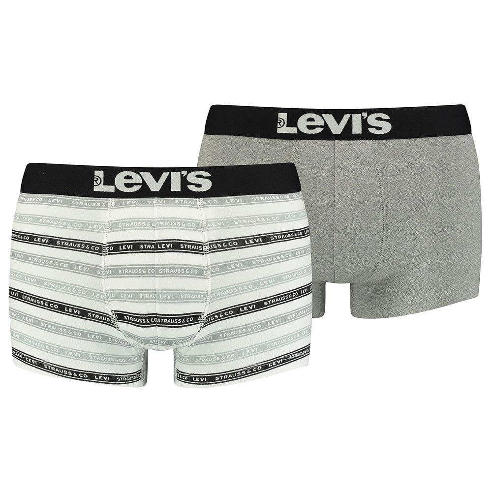 levi´s underwear label striped all over print boxer 2 units gris s homme