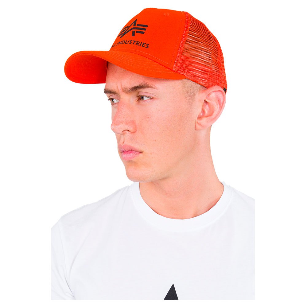 alpha industries basic trucker cap orange  homme