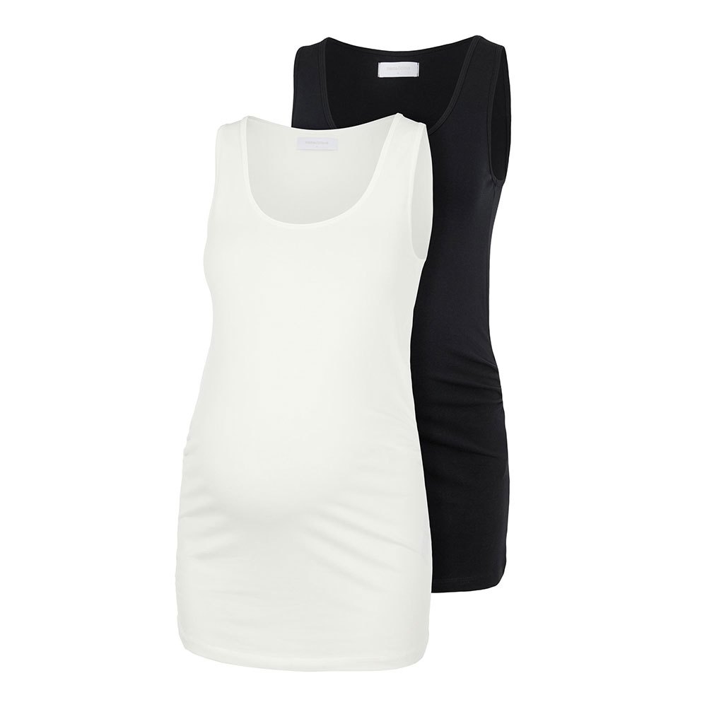 mamalicious lea maternity sleeveless t-shirt 2 units blanc,noir l femme
