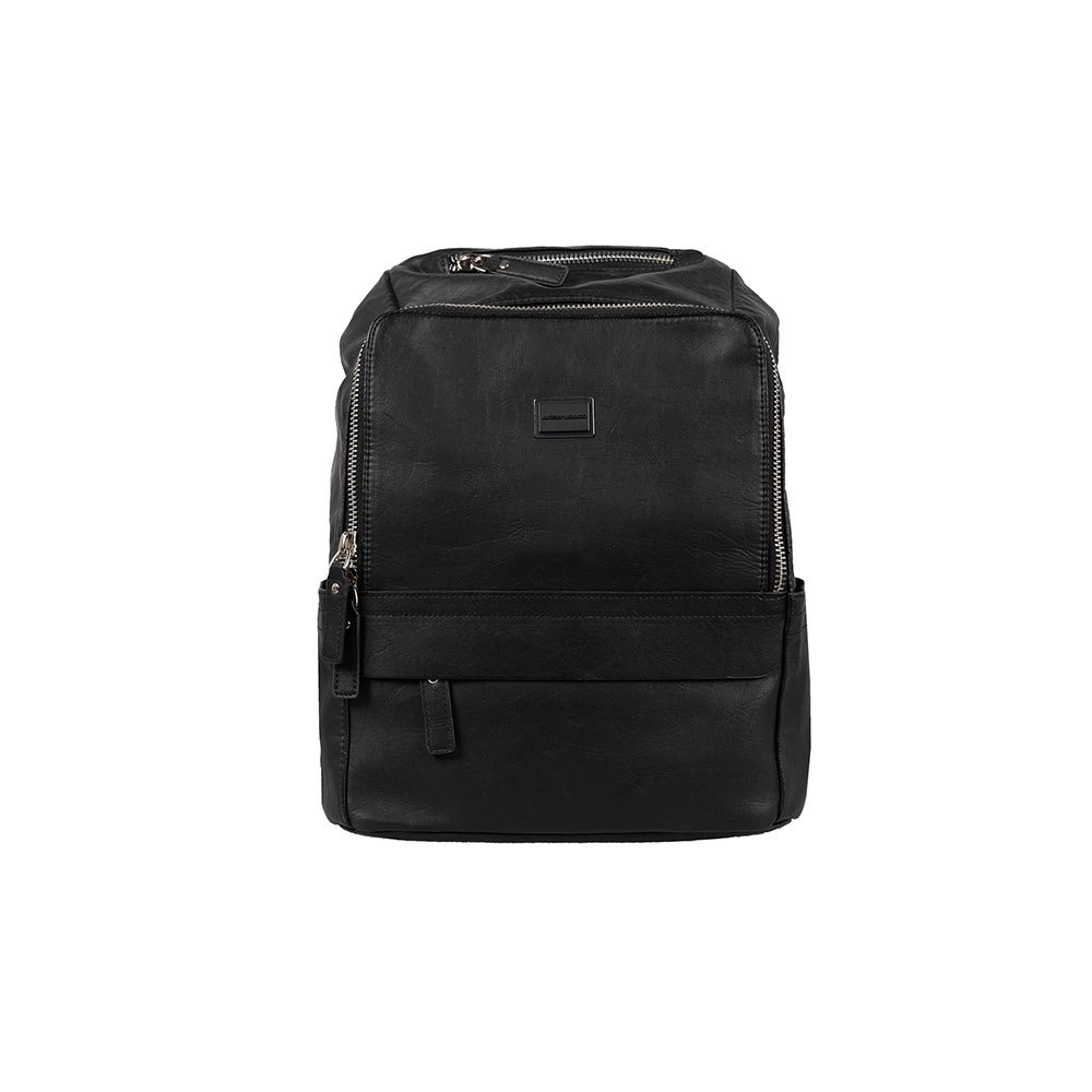 antony morato in faux leather with rear panel in breathable mesh backpack noir