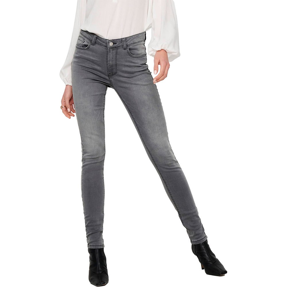 jdy new nikki life high skinny jeans gris m / 32 femme