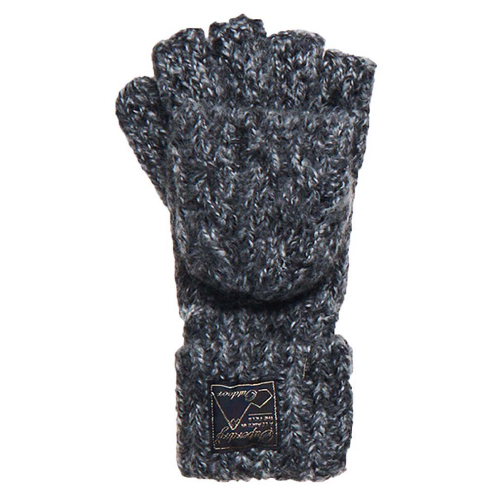 superdry tweed cable gloves noir  homme