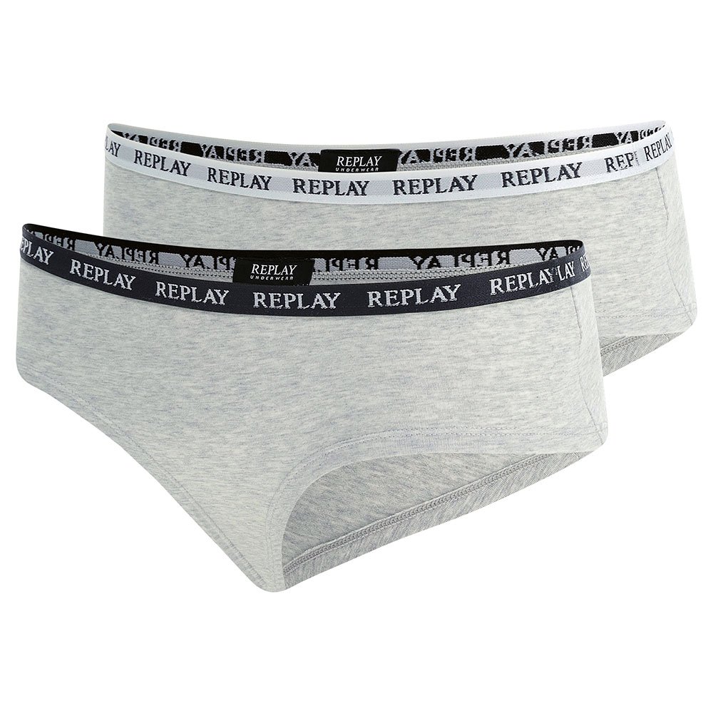 replay style1 hipster panties 2 units gris m femme