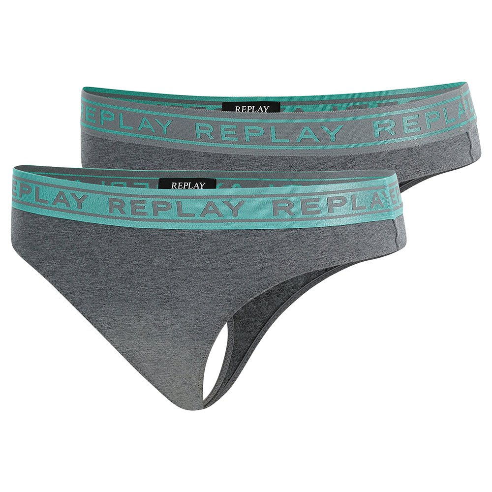 replay style2 thong 2 units gris m femme