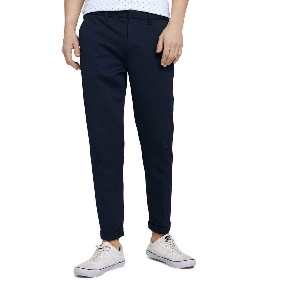tom tailor cropped slim chino pants bleu s homme