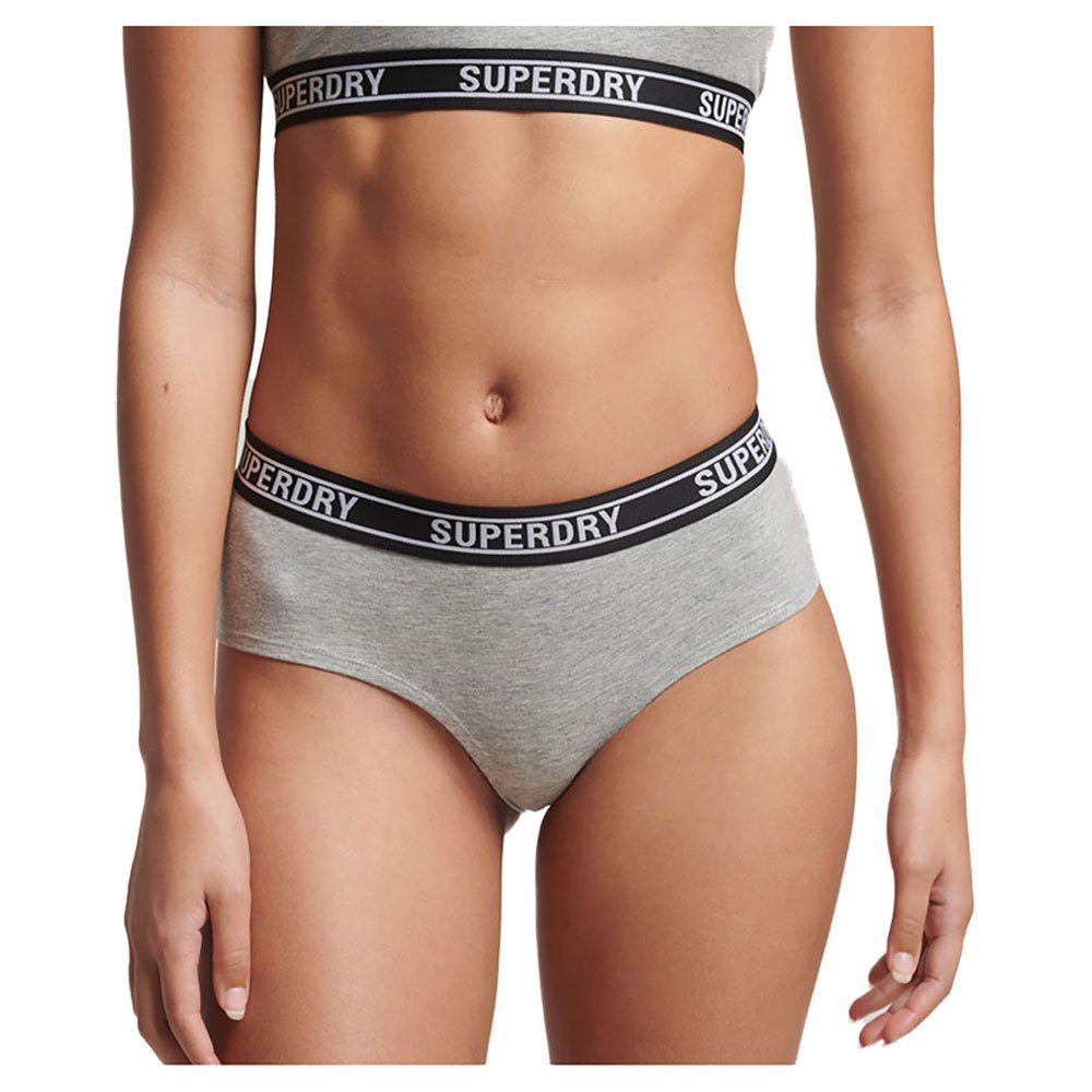 superdry multi logo hipster panties gris m femme