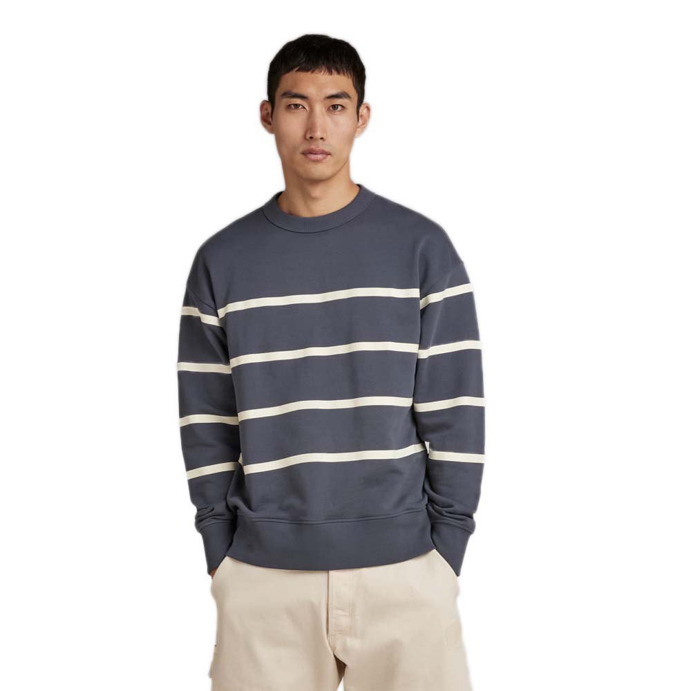 g-star placed stripe loose sweatshirt gris xs homme