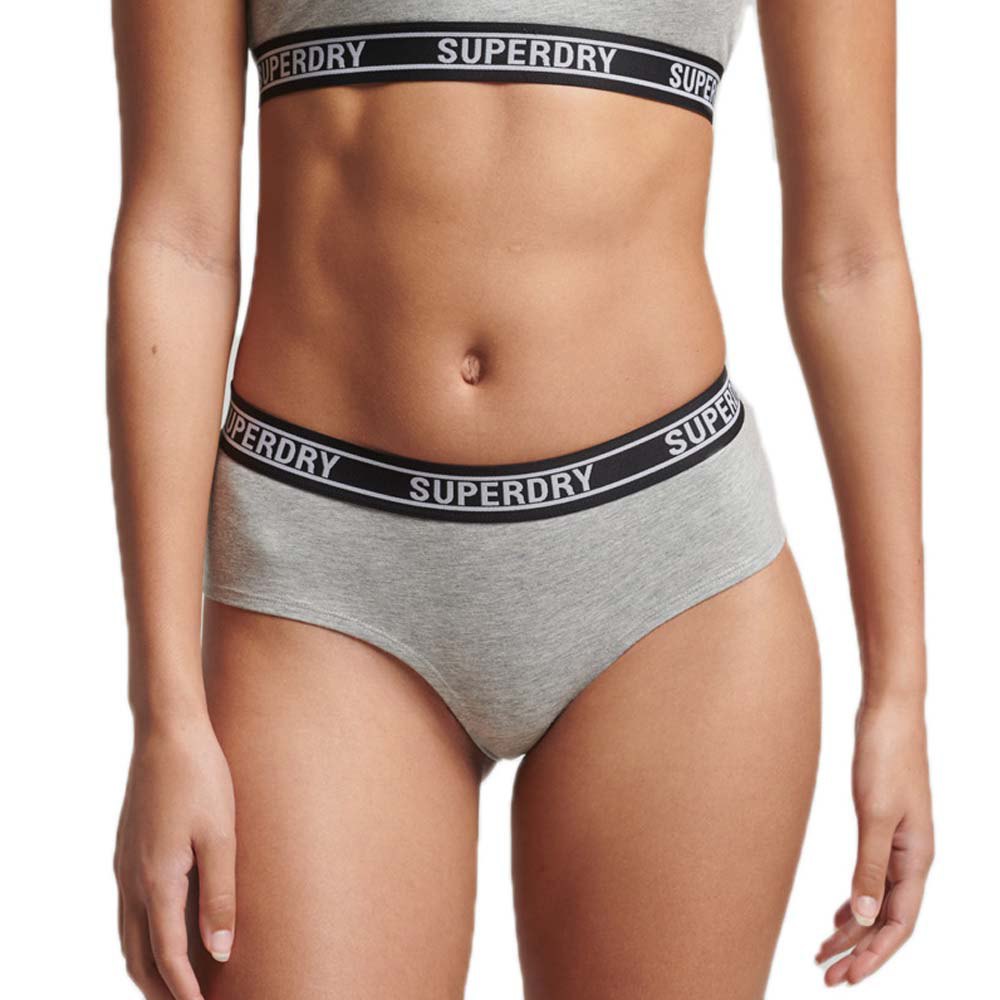 superdry multi logo hipster nh panties gris l femme