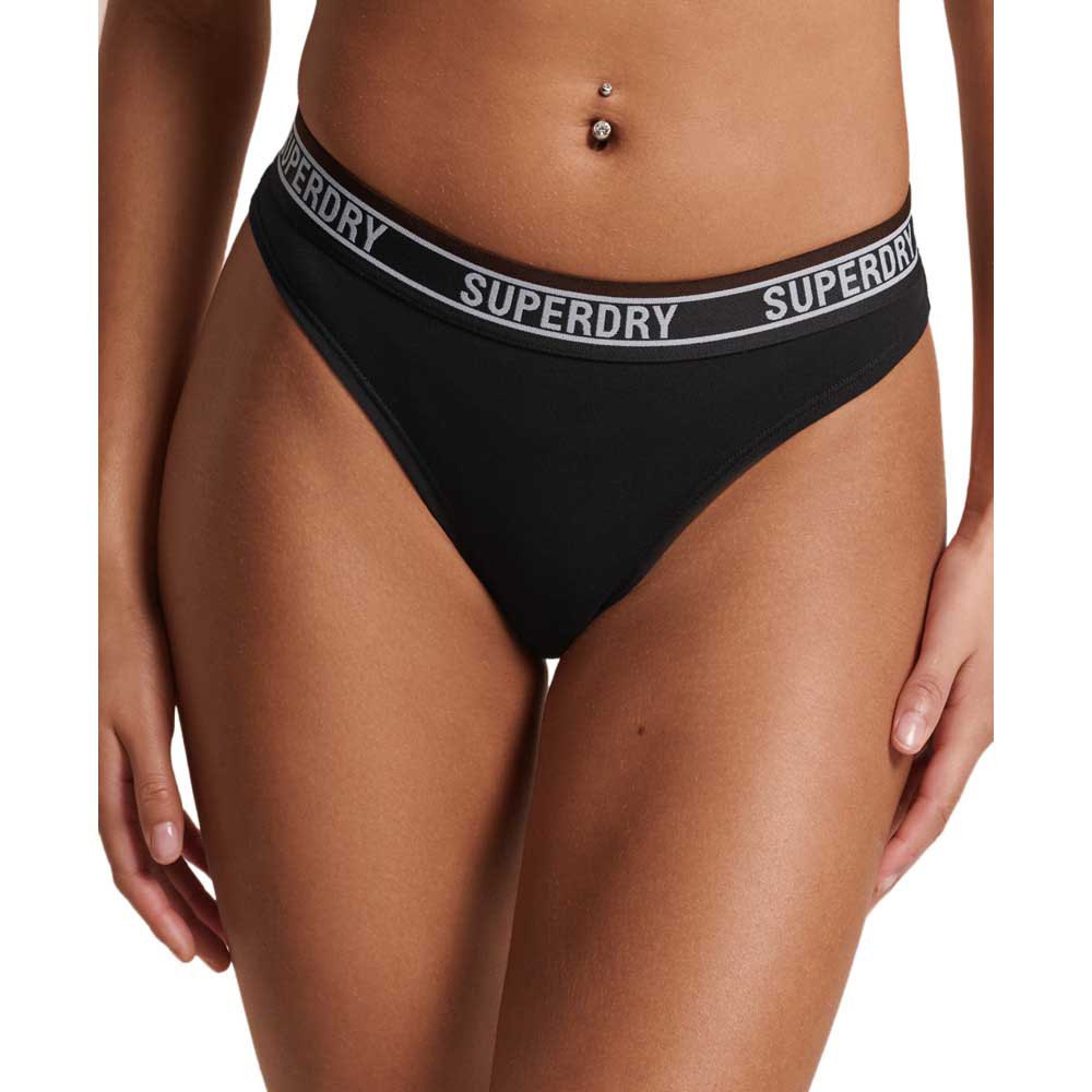 superdry multi logo nh bikini bottom noir m femme
