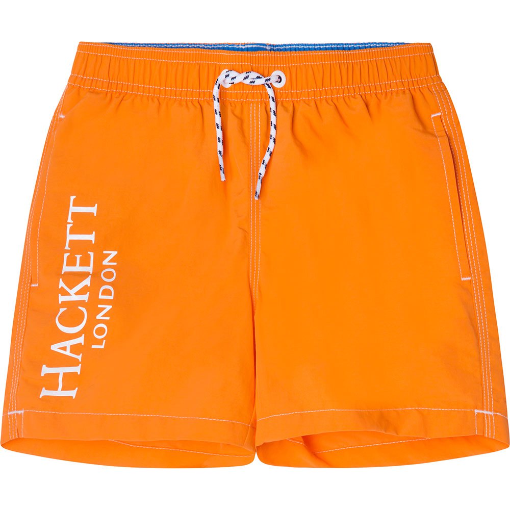 hackett branded solid swimming shorts orange 9 years garçon