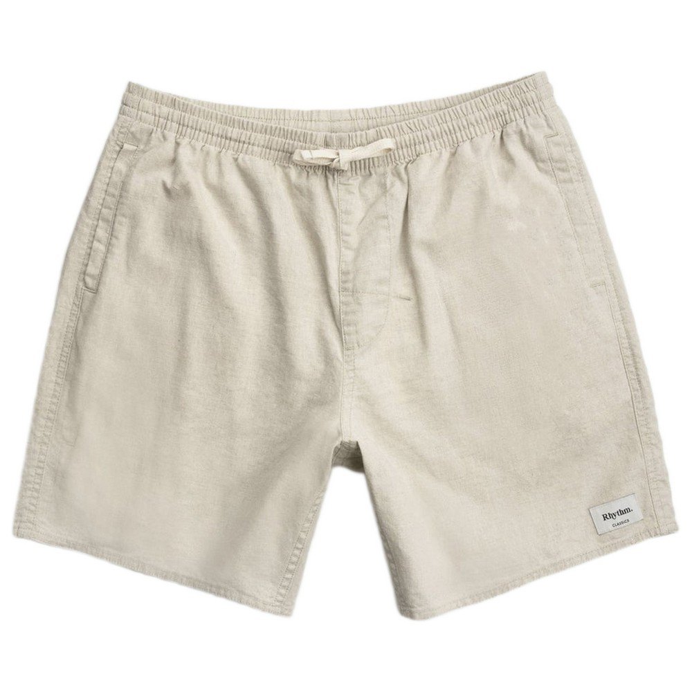rhythm classic linen jam shorts beige 30 homme