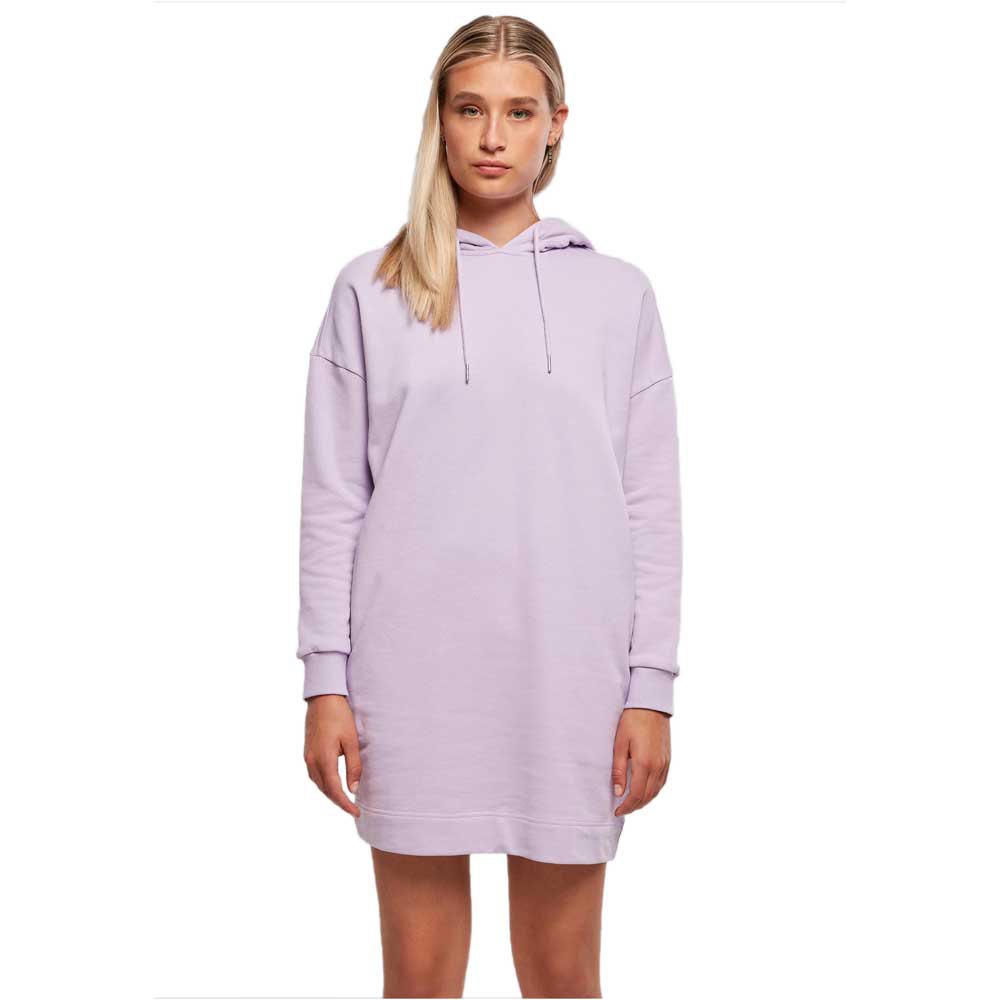 urban classics organic oversized terry long sleeve short dress violet 2xl femme