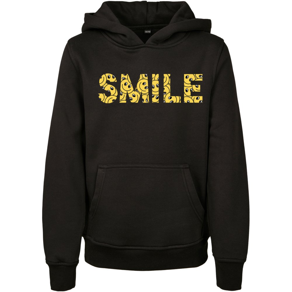 mister tee yellow smile hoodie noir 146-152 cm garçon