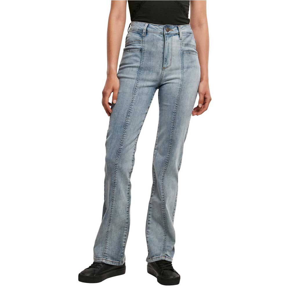 urban classics straight slit high waist jeans bleu 31 femme