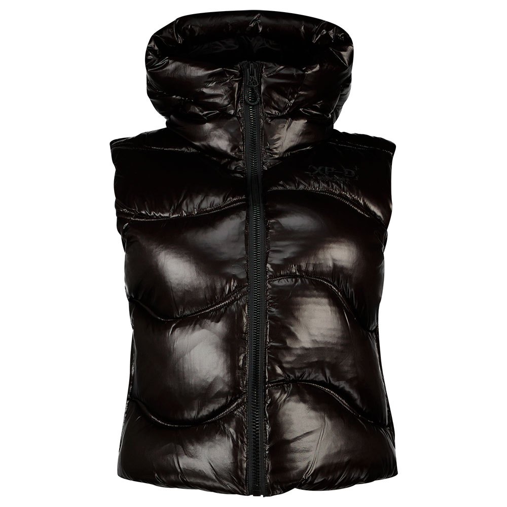 superdry code xpd crop padded vest noir xs femme