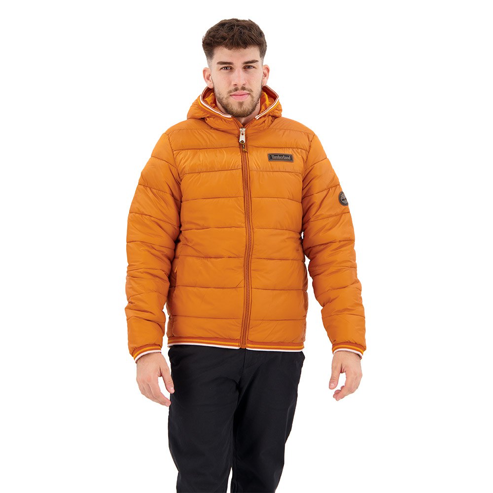timberland mid weight hooded jacket orange s homme