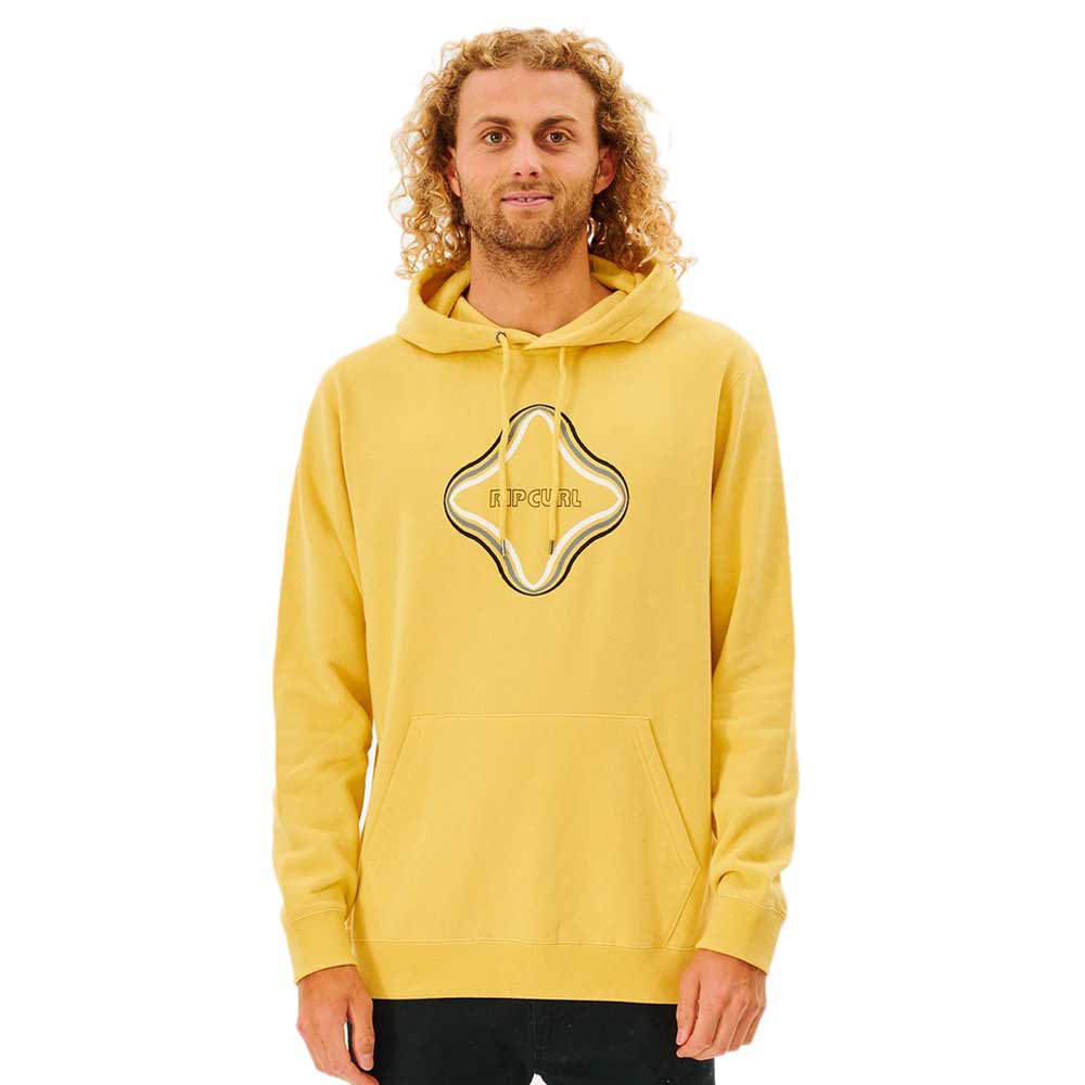 rip curl surf revival vibrations hoodie jaune m homme