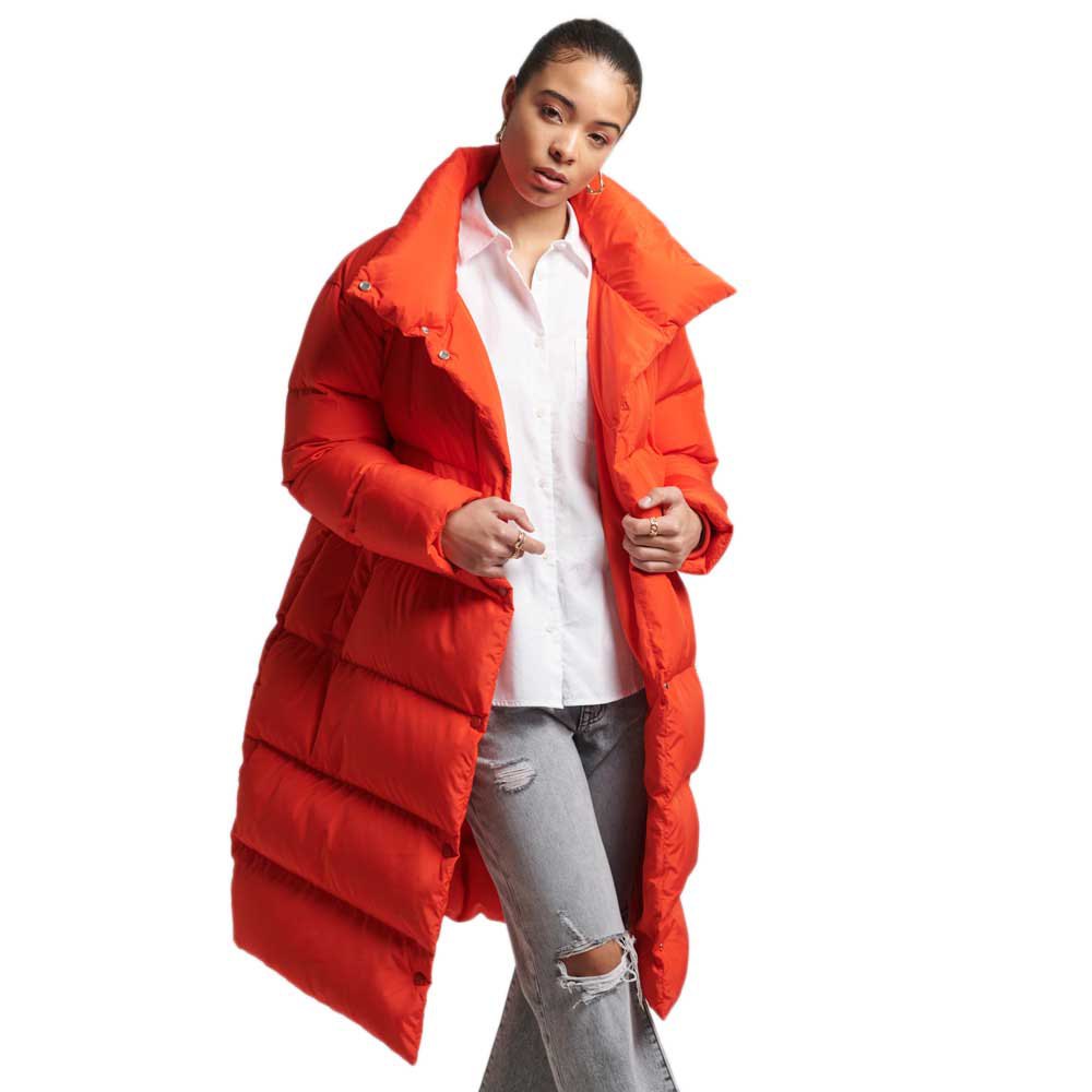superdry studios db duvet jacket orange 2xl femme