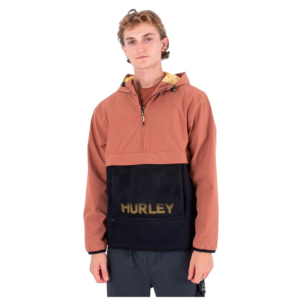 hurley phantom+ packable anorak jacket orange 2xl homme