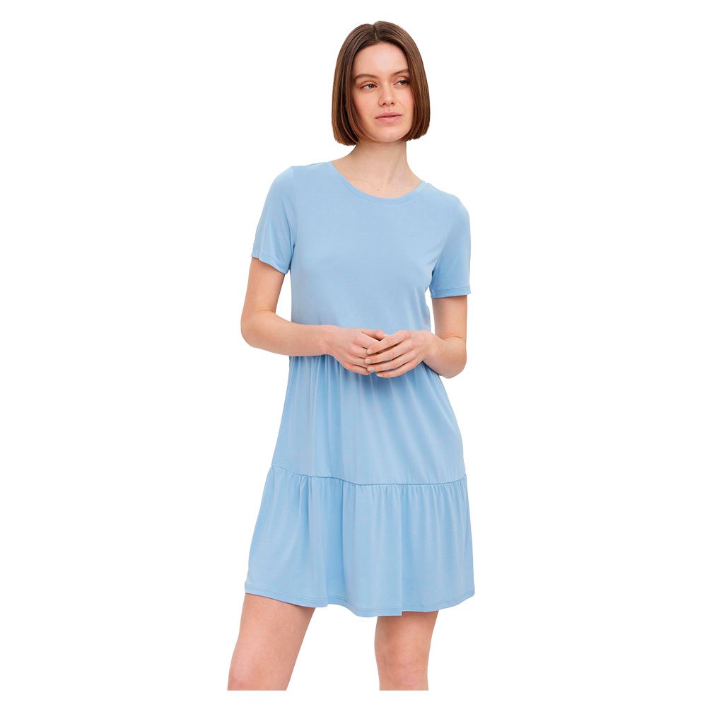vero moda filli calia short sleeve dress bleu xl femme