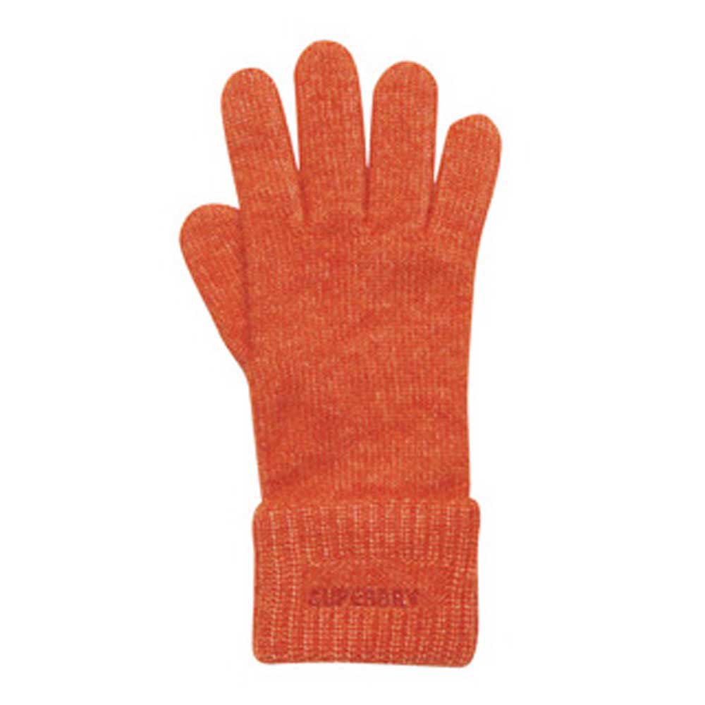 superdry vintage ribbed gloves orange  homme
