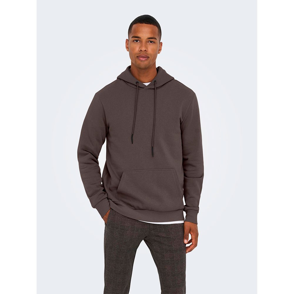 only & sons ceres hoodie marron xl homme