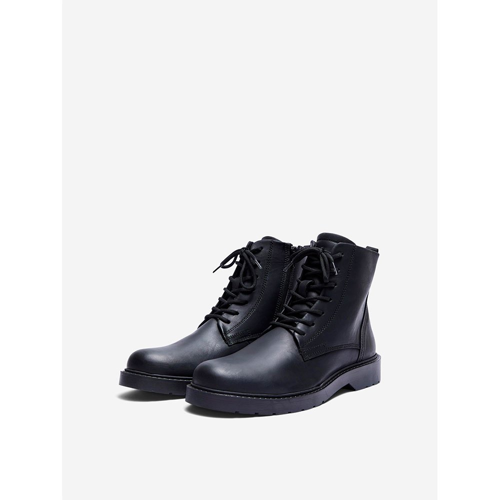 selected thomas leather booties noir eu 43 homme