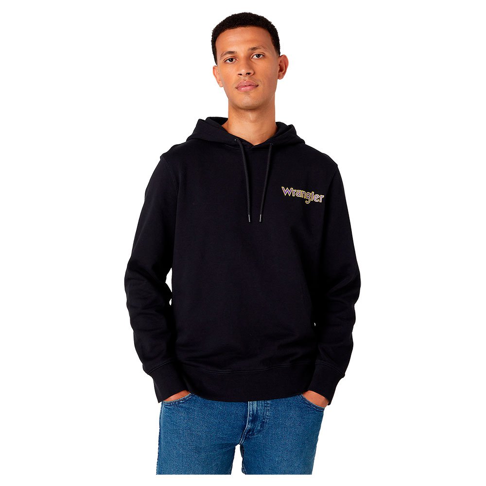 wrangler graphic relaxed fit hoodie noir l homme
