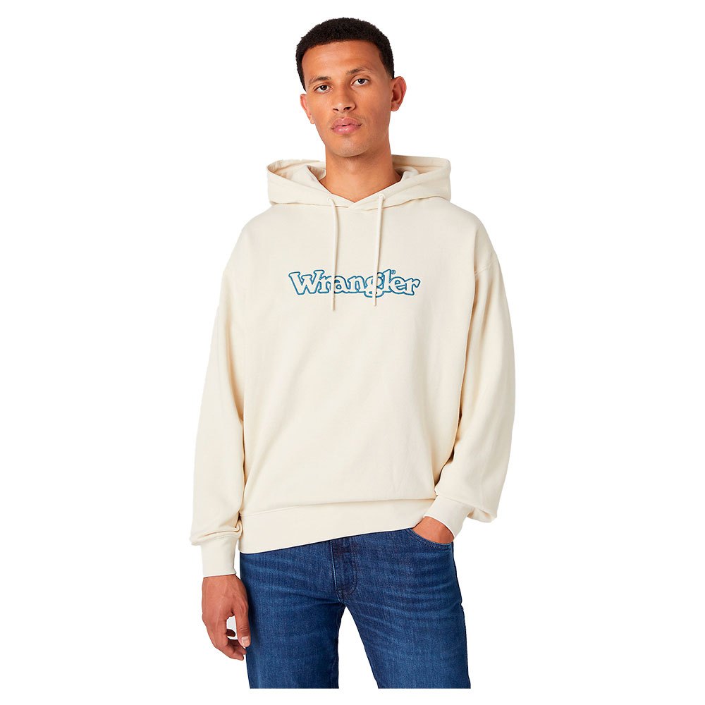 wrangler graphic relaxed fit hoodie beige xl homme