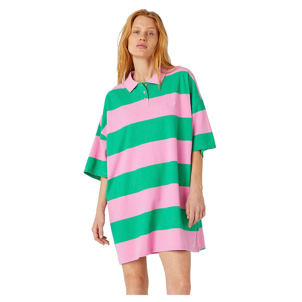 wrangler oversized fit short sleeve dress vert,rose 2xl femme