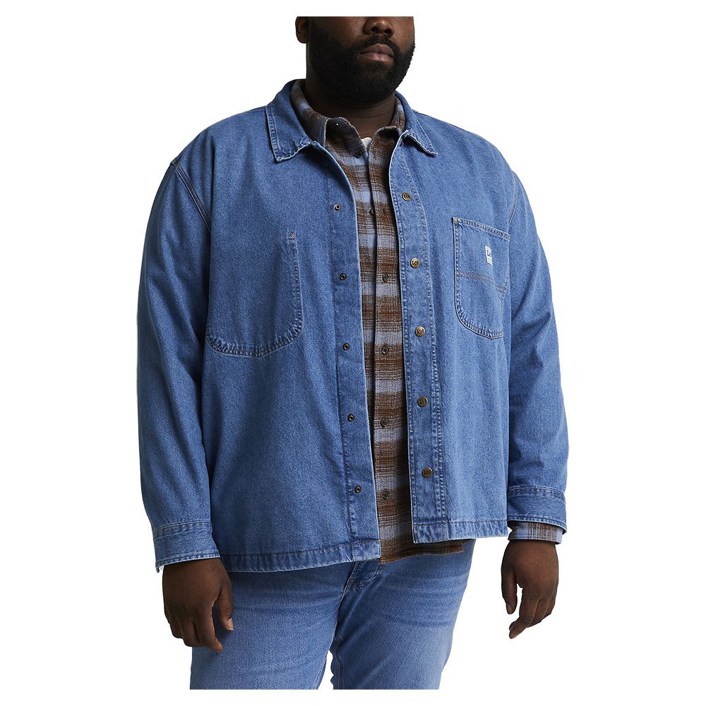 lee loose workwear overshirt bleu s homme