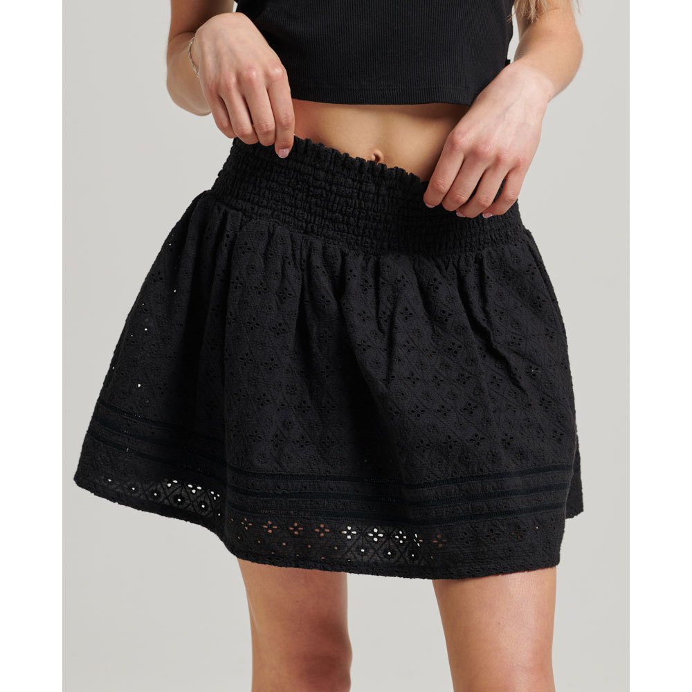 superdry vintage lace mini skirt noir s femme